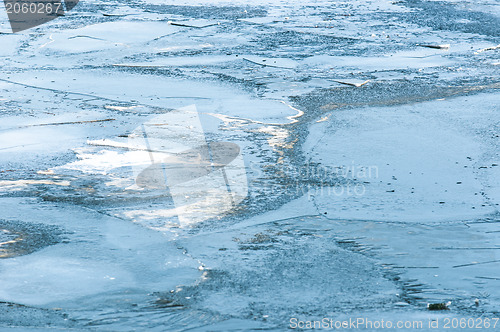 Image of Frozen ice on a lake at winter