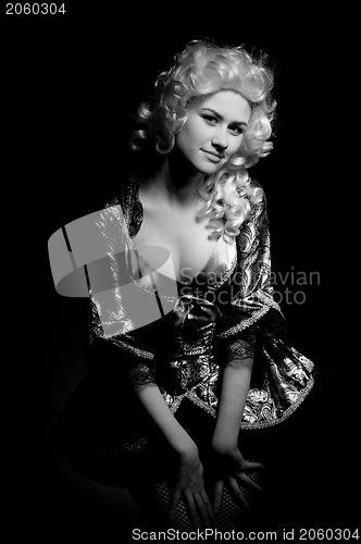 Image of Young woman in baroque custome