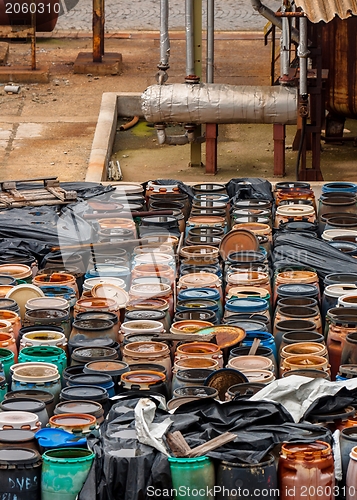 Image of Chemical waste dump with a lot of barrels