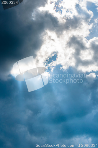 Image of Deep blue sky with clouds