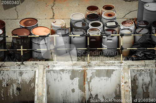 Image of Chemical waste dump with a lot of barrels