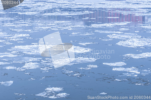 Image of Cold chilly ice on the water