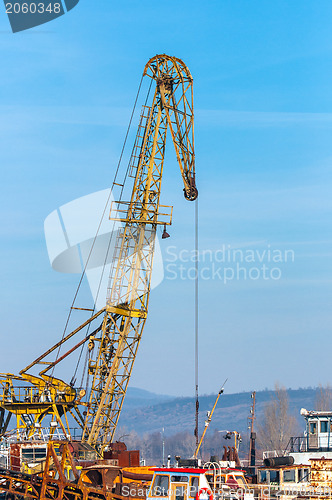 Image of Industrial crane in the shipyard