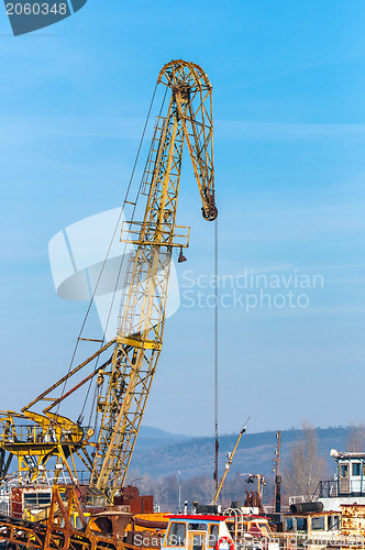 Image of Industrial crane in the shipyard