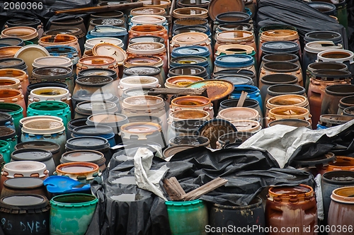 Image of Chemical waste dump with a lot of barrels