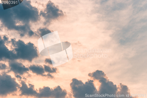 Image of Deep blue sky with clouds