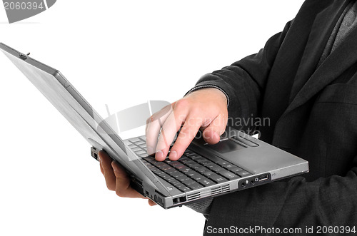 Image of Business man with laptop