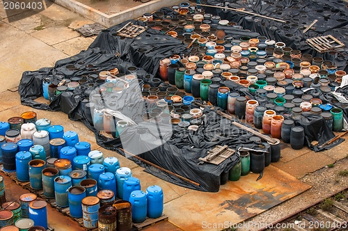 Image of Chemical waste dump with a lot of barrels