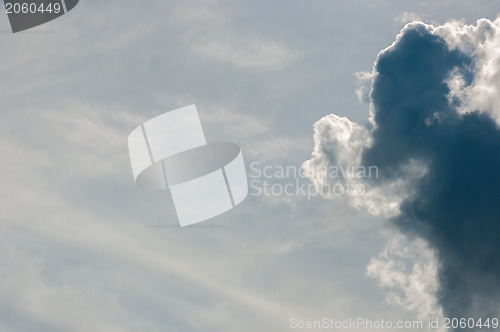 Image of Deep blue sky with clouds