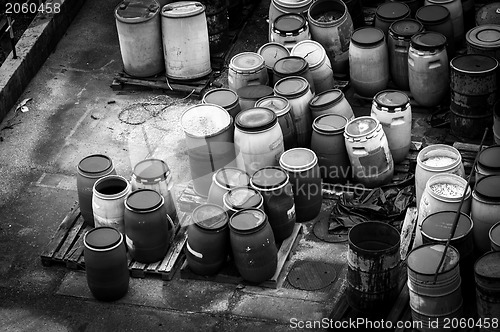 Image of Chemical waste dump with a lot of barrels