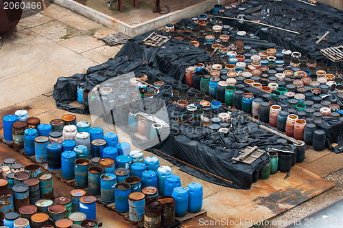 Image of Chemical waste dump with a lot of barrels