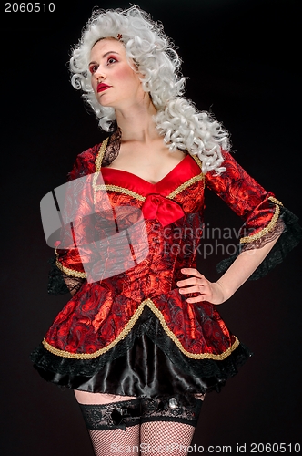 Image of Young woman in baroque custome