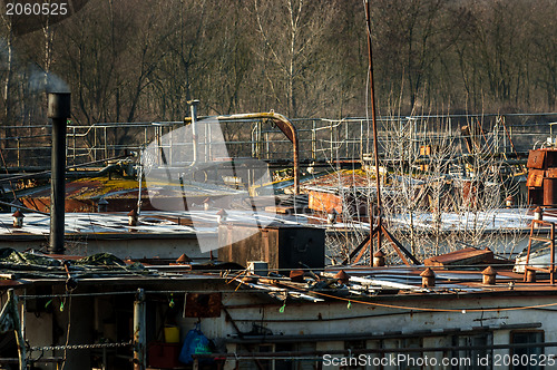 Image of Part of an industrial plant at the shores of a river