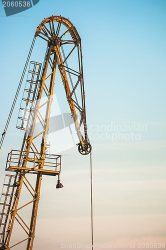Image of Industrial crane in the shipyard