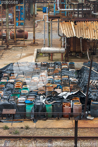 Image of Chemical waste dump with a lot of barrels