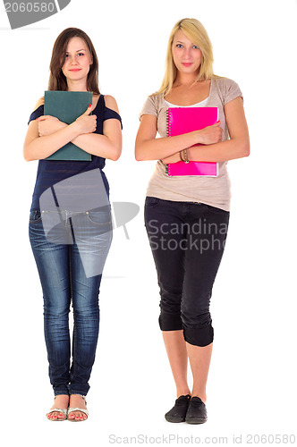 Image of Two beautiful student girls