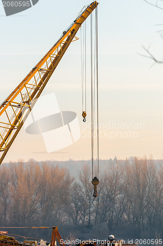 Image of Industrial crane in the shipyard