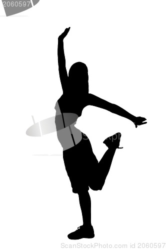 Image of Silhouette of a dancer woman