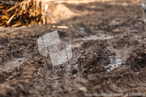 Image of wet mud with blurs