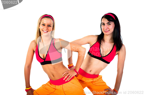 Image of Young fitness instructor girls