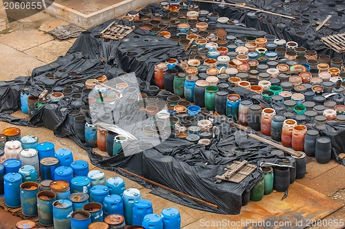 Image of Chemical waste dump with a lot of barrels