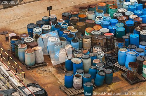 Image of Chemical waste dump with a lot of barrels