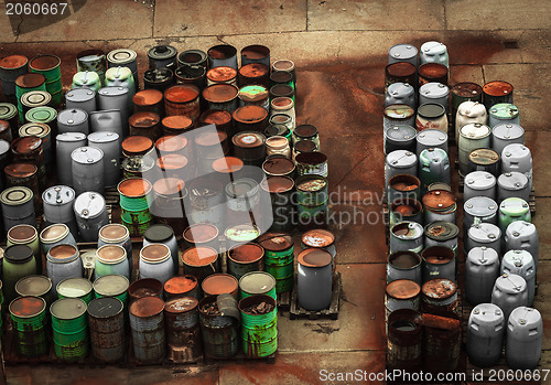 Image of Chemical waste dump with a lot of barrels