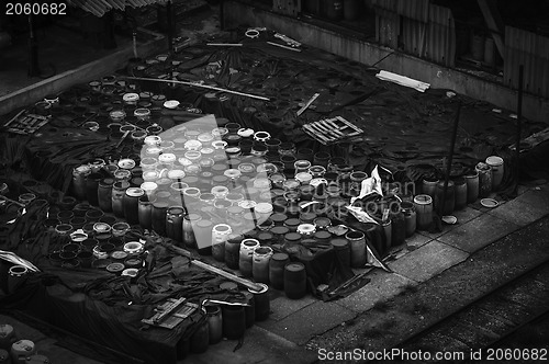 Image of Chemical waste dump with a lot of barrels