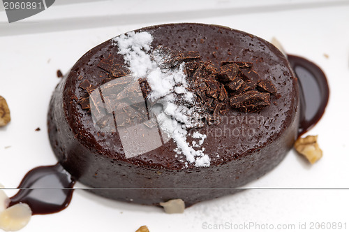 Image of fresh chocolate walnuts cake 