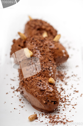 Image of chocolate mousse quenelle dessert