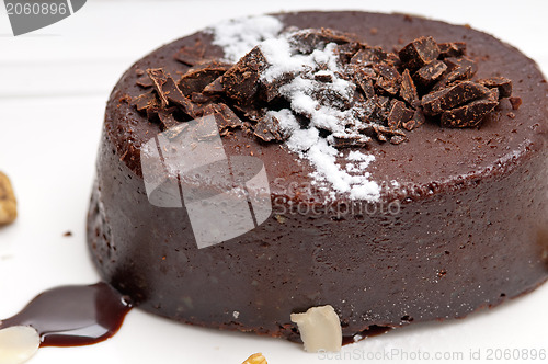 Image of fresh chocolate walnuts cake 