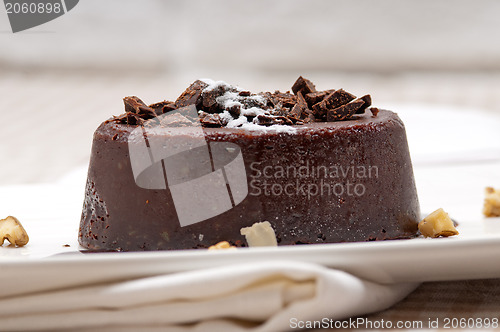 Image of fresh chocolate walnuts cake 