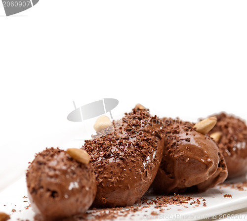 Image of chocolate mousse quenelle dessert