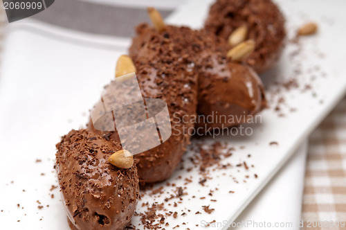 Image of chocolate mousse quenelle dessert