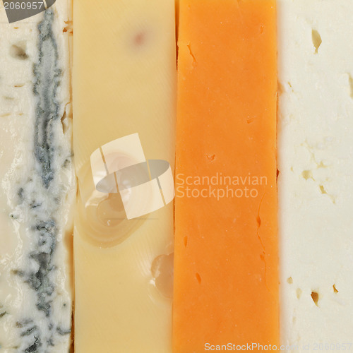 Image of Four different types of cheese