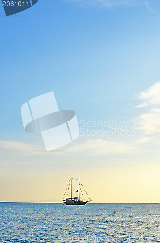 Image of sea and yacht