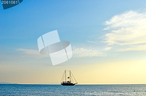 Image of sea and yacht