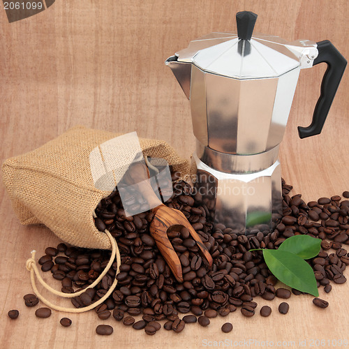 Image of Coffee Maker and Beans