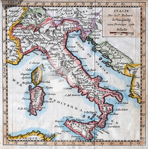 Image of original antique Italy map
