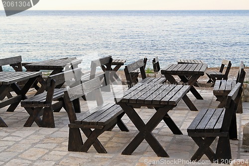 Image of Seaside picnic tables