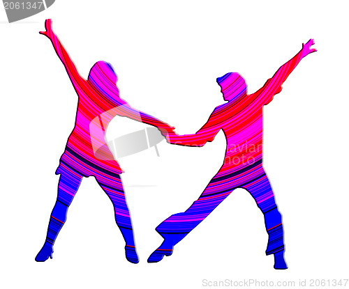 Image of 3D Color Dancing Couple 70s