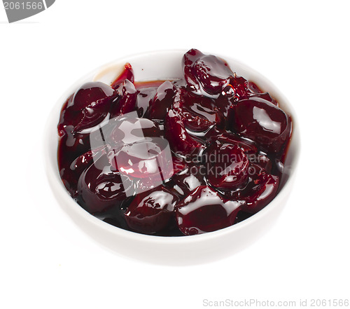 Image of Jam of cherries in a small bowl