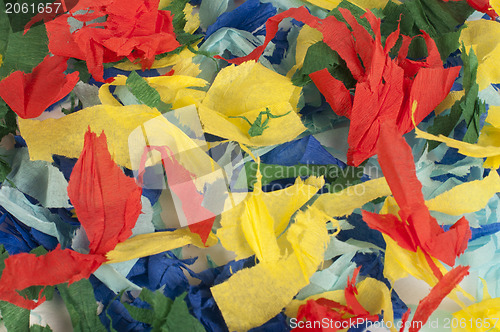 Image of Many colorful pieces of torn paper