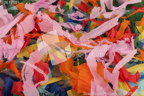 Image of Many colorful pieces of torn paper