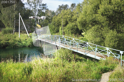 Image of A pedestrian bridge across the river