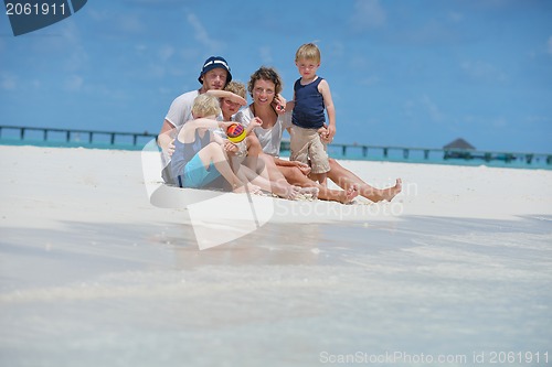 Image of happy family on vacation