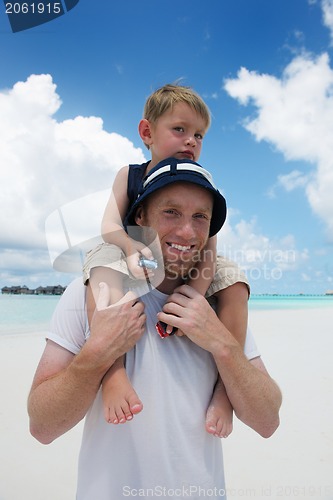 Image of happy family on vacation