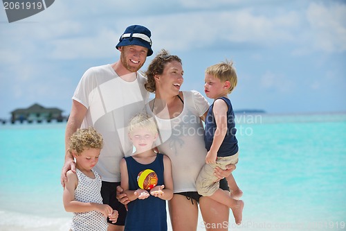 Image of happy family on vacation