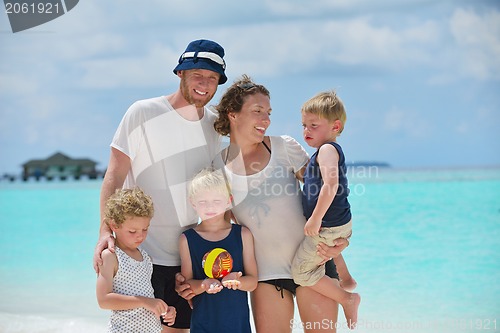 Image of happy family on vacation