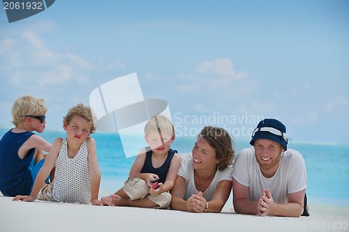 Image of happy family on vacation